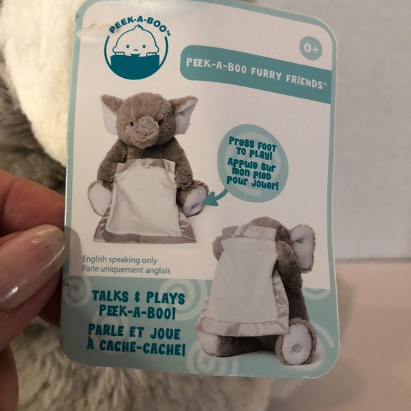 Spin Master Peek a Boo Furry Friends Grey Elephant Animated Toy NWT - Picture 3 of 6